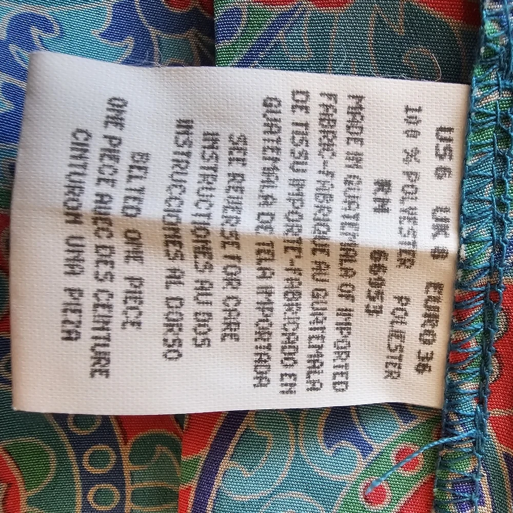 Vintage 1980s Leslie Fay Mandala Secretary Dress - Picture 14 of 15